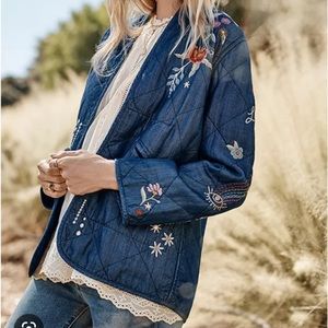 Quilted chambray jacket